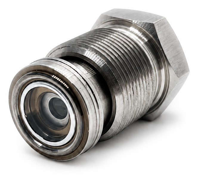 Stainless steel high pressure measurement cell for the Raman spectrometer